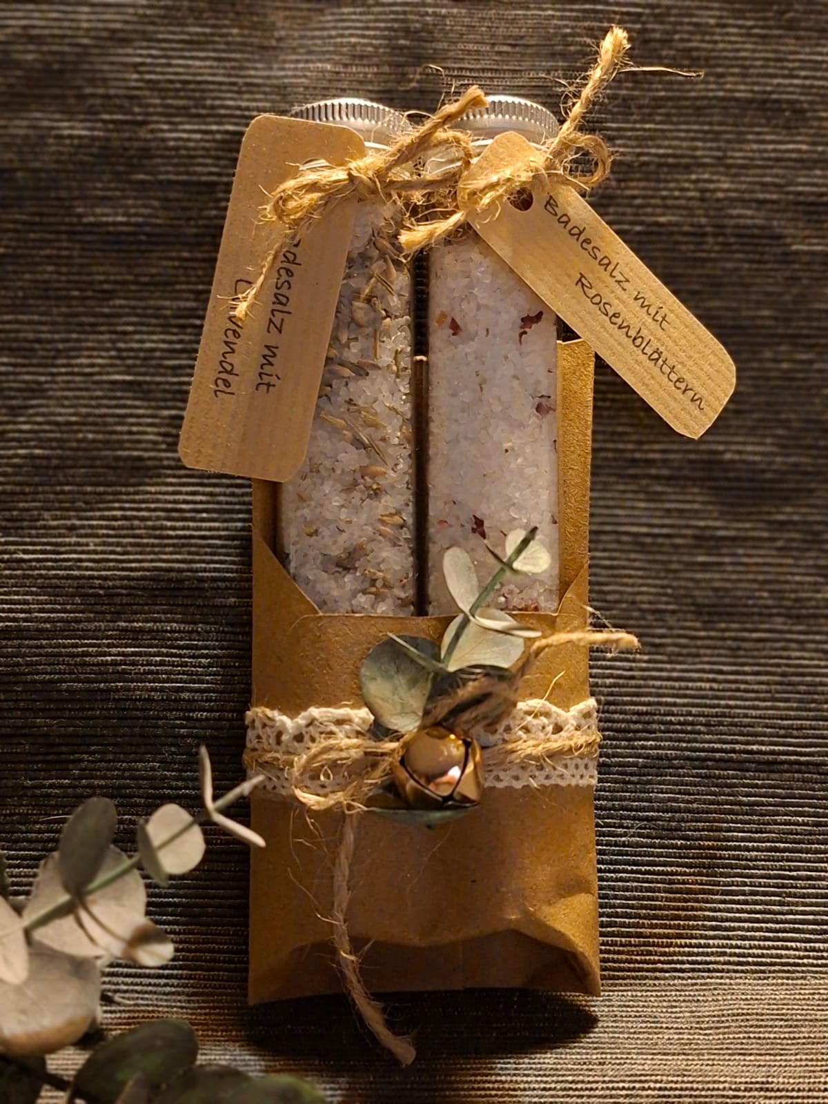 Bild von Präsent - Geschenk - Badesalz-Duo in Reagenzgläsern